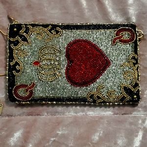 Mary Francis Queen of Hearts beaded bag/purse
